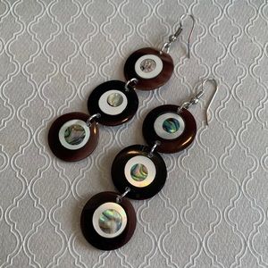Authentic shell and wood earrings